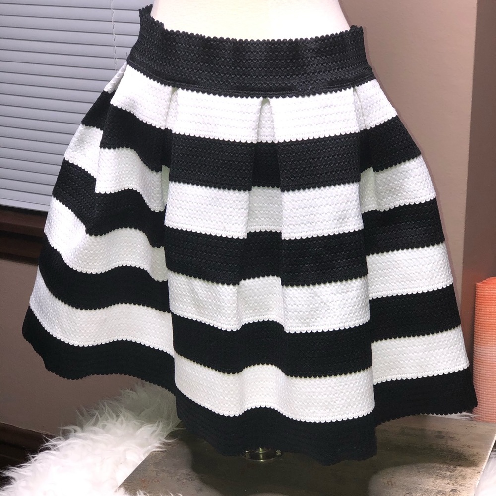 Black and white stripe skirt